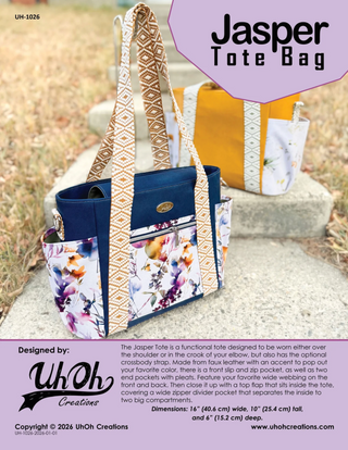 Jasper Tote Bag by UhOh Creations (Printed Paper Pattern)