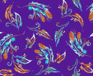 Purple Feather | Raven Tree by Carla Joseph (¼ Yard)