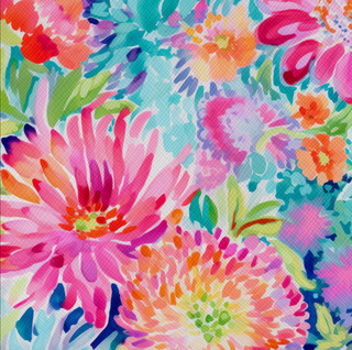 Awesome Blossom | Zipper Valley Printed Saffiano Faux Leather | 12" x 52" Pre-Cut (Small)