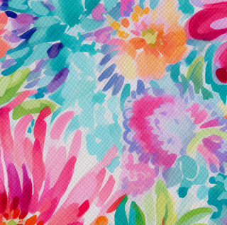 Awesome Blossom | Zipper Valley Printed Saffiano Faux Leather | 12" x 52" Pre-Cut (Small)