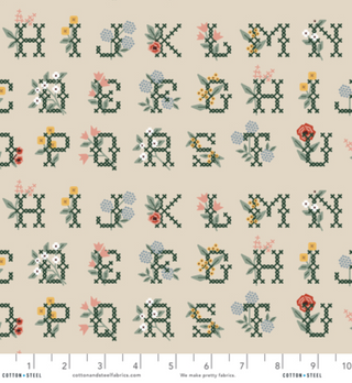 Cross Stitch Letters (Linen Canvas) | Home Sweet Home by Rifle Paper Co. (¼ Yard)