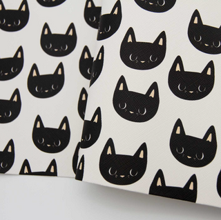 Midnight Meow | Zipper Valley Printed Saffiano Faux Leather | 12" x 52" Pre-Cut (Small)