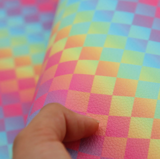 Rainbow Road | Zipper Valley Printed Pebble Faux Leather | 18" x 52" Pre-Cut (Large)