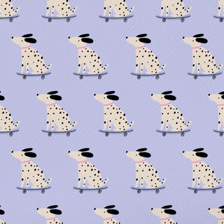 Skater Pup | Zipper Valley Printed Saffiano Faux Leather | 12" x 52" Pre-Cut (Small)