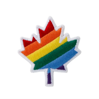 Rainbow Maple Leaf Iron-On Patch | Embroidered Canada Patch