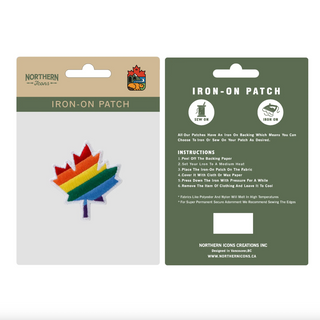 Rainbow Maple Leaf Iron-On Patch | Embroidered Canada Patch