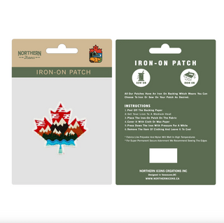 Mountain Maple Leaf Iron-On Patch | Embroidered Canada Patch