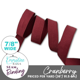 Cranberry | ⅞" (22mm) Binding Tape (Per 1 Yard)