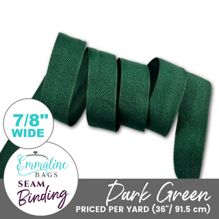 Dark Green | ⅞" (22mm) Binding Tape (Per 1 Yard)