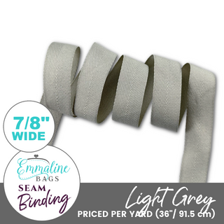 Light Grey | ⅞" (22mm) Binding Tape (Per 1 Yard)
