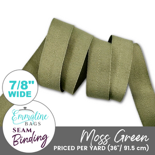 Moss Green | ⅞" (22mm) Binding Tape (Per 1 Yard)