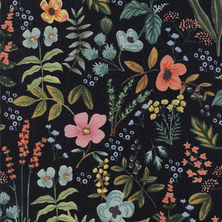 Midnight Herb Garden (Canvas) | Amalfi by Rifle Paper Co. for Cotton + Steel (¼ Yard)
