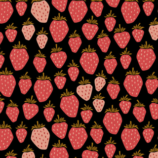 After Midnight Queen of Berries (Canvas) // Under the Apple Tree II (1/4 yard) - Emmaline Bags Inc. - Fabric