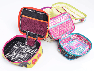 All Aboard Train Case Trio - from By Annie (Printed Paper Pattern) - Emmaline Bags Inc.