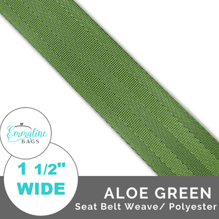 Aloe Green - Seat Belt Webbing (Per 1 Yard) • 1 1/2" Wide (38 mm) - Emmaline Bags Inc. - Straps & Handles