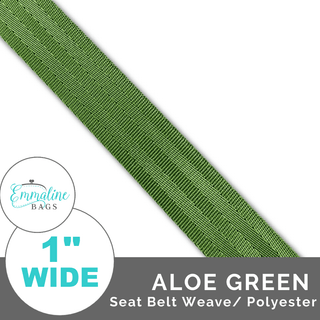Aloe Green - Seat Belt Webbing (Per 1 Yard) - 1" Wide (25 mm) - Emmaline Bags Inc. - Straps & Handles