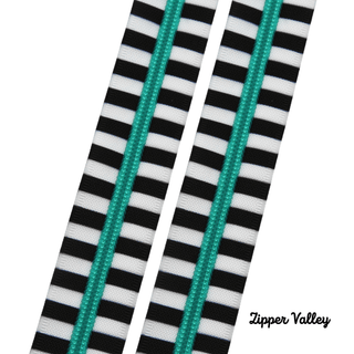 Aqua Chunky Zebra | Nylon Coil Zipper | Size 5 (3 Yards) - Emmaline Bags Inc. - Bag Zippers