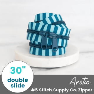 Arctic | 30" Nylon Coil Zipper | *Size #5* with Two Pulls - Emmaline Bags Inc.-Bag Zippers