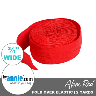 Atom Red | Fold Over Elastic | ¾" (20 mm) (2 Yard Package) - Emmaline Bags Inc.-Sewing Supplies & Notions
