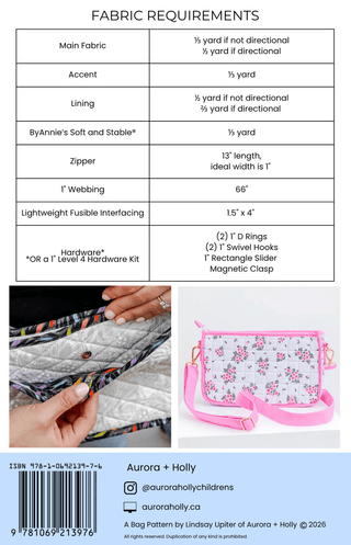 Aurora Purse by Aurora + Holly (Printed Paper Pattern) - Emmaline Bags Inc. - Sewing Patterns