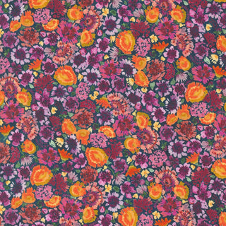 Autumn Daze in Midnight // Floribunda (1/4 yard) - Emmaline Bags Inc.