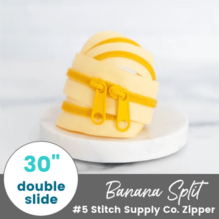 Banana Split | 30" Nylon Coil Zipper | *Size #5* with Two Pulls - Emmaline Bags Inc.-Bag Zippers