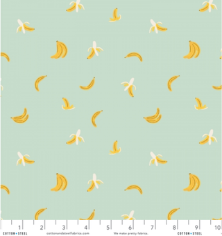 Bananas - Mint Metallic • Orchard (1/4 yard) - Emmaline Bags Inc.