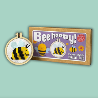 'Bee Happy!' | Mini Matchbox Cross Stitch Kit - Emmaline Bags Inc. - Sewing Supplies & Notions