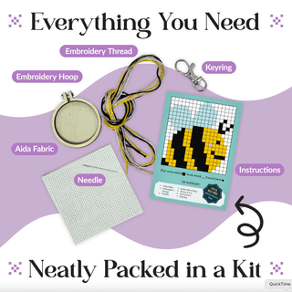 'Bee Happy!' | Mini Matchbox Cross Stitch Kit - Emmaline Bags Inc. - Sewing Supplies & Notions