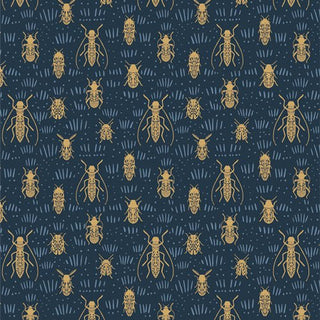 Beetle Parade Moon // Coyote Hill by AGF - (1/4 yard) - Emmaline Bags Inc.