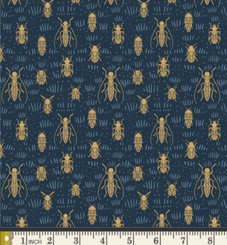 Beetle Parade Moon // Coyote Hill by AGF - (1/4 yard) - Emmaline Bags Inc.