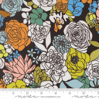 Black as Night Hidden Facet Florals | True To Hue by Alli K Design (1/4 Yard) - Emmaline Bags Inc. - Fabric
