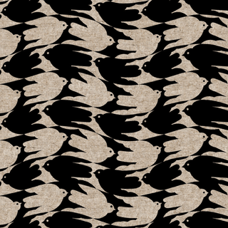 Black Birds (Cotton Linen) // Grove for FIGO (1/4 yard) - Emmaline Bags Inc.