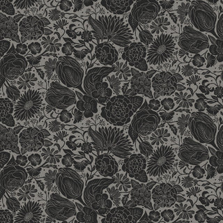 Black Floral // Folktale for FIGO (1/4 yard) - Emmaline Bags Inc.