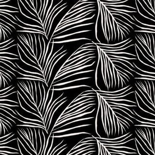 Black Foliage // Ink & Earth for FIGO (1/4 yard) - Emmaline Bags Inc. - Fabric