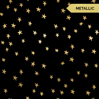 Black - Gold (Metallic) | Starry by Ruby Star Society for Moda (1/4 yard) - Emmaline Bags Inc. - Fabric