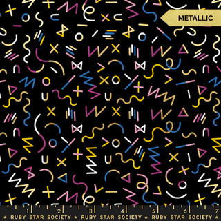 Black Highness (Metallic) | Reign by Ruby Star Society (¼ Yard) - Emmaline Bags Inc.-Fabric