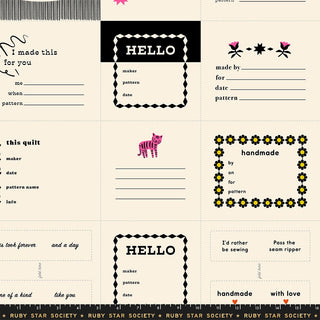 Black Labels (Panel 24" x 45") | 1-800-Calico by Ruby Star Society - Emmaline Bags Inc.-Fabric