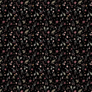 Black Leaves // Nature Trail for FIGO Fabrics (1/4 yard) - Emmaline Bags Inc.