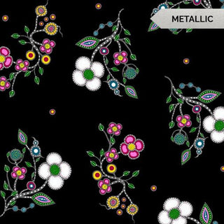 Black (Metallic) | Mother Earth by Audrey Armstrong (¼ Yard) - Emmaline Bags Inc. - Fabric