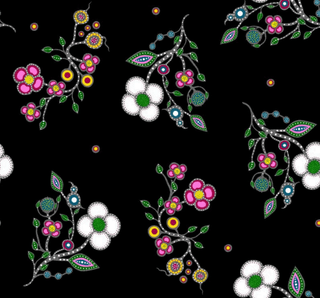 Black (Metallic) | Mother Earth by Audrey Armstrong (¼ Yard) - Emmaline Bags Inc. - Fabric