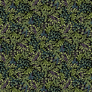 Black Tossed Leaf // Nightshade for Northcott (1/4 yard) - Emmaline Bags Inc.