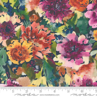 Bloomindian in Midnight // Floribunda (1/4 yard) - Emmaline Bags Inc.