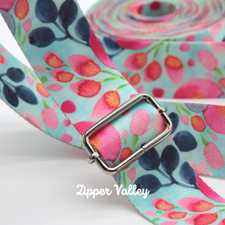 Blooming Bliss | Zipper Valley Printed Webbing (6 Yards) | 1 ½" Wide (38 mm) - Emmaline Bags Inc. - Straps & Handles