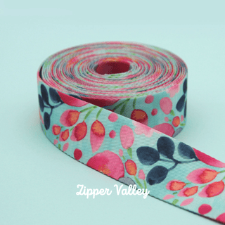 Blooming Bliss | Zipper Valley Printed Webbing (6 Yards) | 1 ½" Wide (38 mm) - Emmaline Bags Inc. - Straps & Handles
