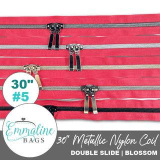 Blossom | Emmaline 30" Nylon Coil Zipper | *SIZE5* with Two Rectangle Pulls - Emmaline Bags Inc.-Emmaline Zippers