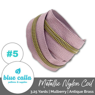 Blue Calla Zippers • SOLIDS *SIZE5* 3.25 Yds (Does NOT Include Sliders/Pulls) - Emmaline Bags Inc. - Bag Zippers