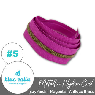 Blue Calla Zippers • SOLIDS *SIZE5* 3.25 Yds (Does NOT Include Sliders/Pulls) - Emmaline Bags Inc. - Bag Zippers