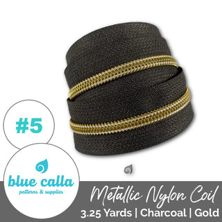 Blue Calla Zippers • SOLIDS *SIZE5* 3.25 Yds (Does NOT Include Sliders/Pulls) - Emmaline Bags Inc. - Bag Zippers