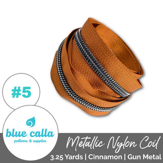 Blue Calla Zippers • SOLIDS *SIZE5* 3.25 Yds (Does NOT Include Sliders/Pulls) - Emmaline Bags Inc. - Bag Zippers